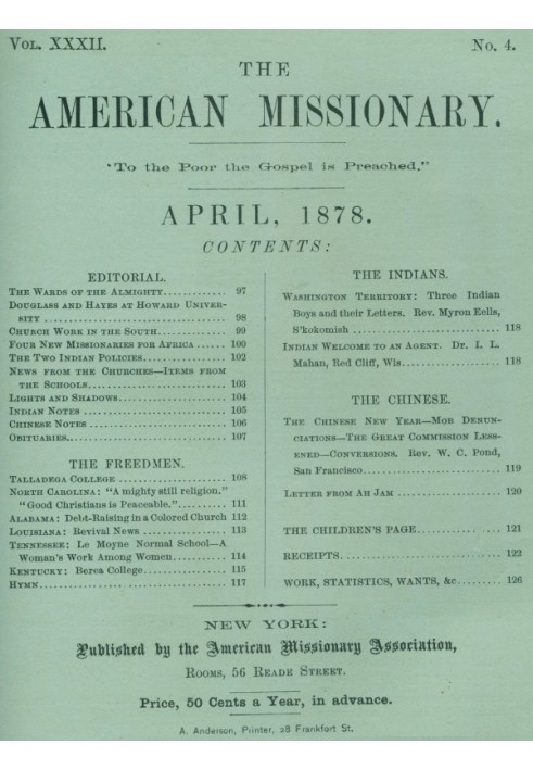 Американський місіонер — том 32, № 04, квітень 1878 р