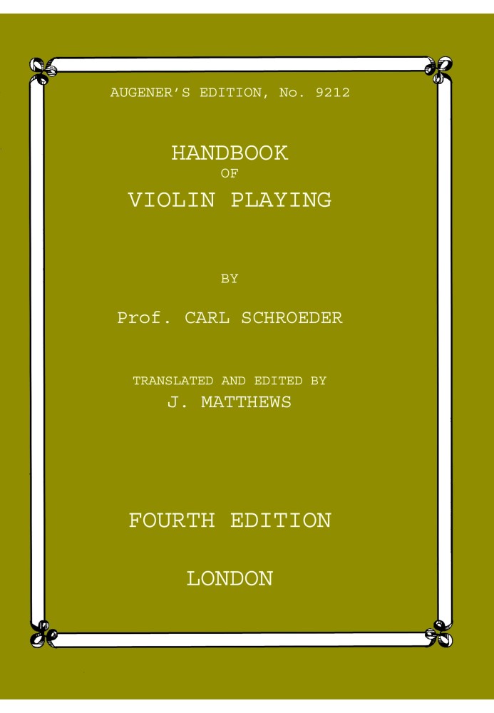 Handbook of violin playing