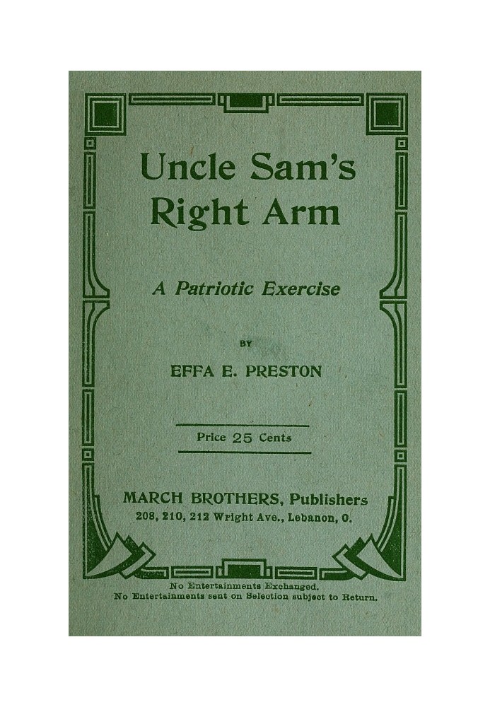 Uncle Sam's Right Arm: A Patriotic Exercise