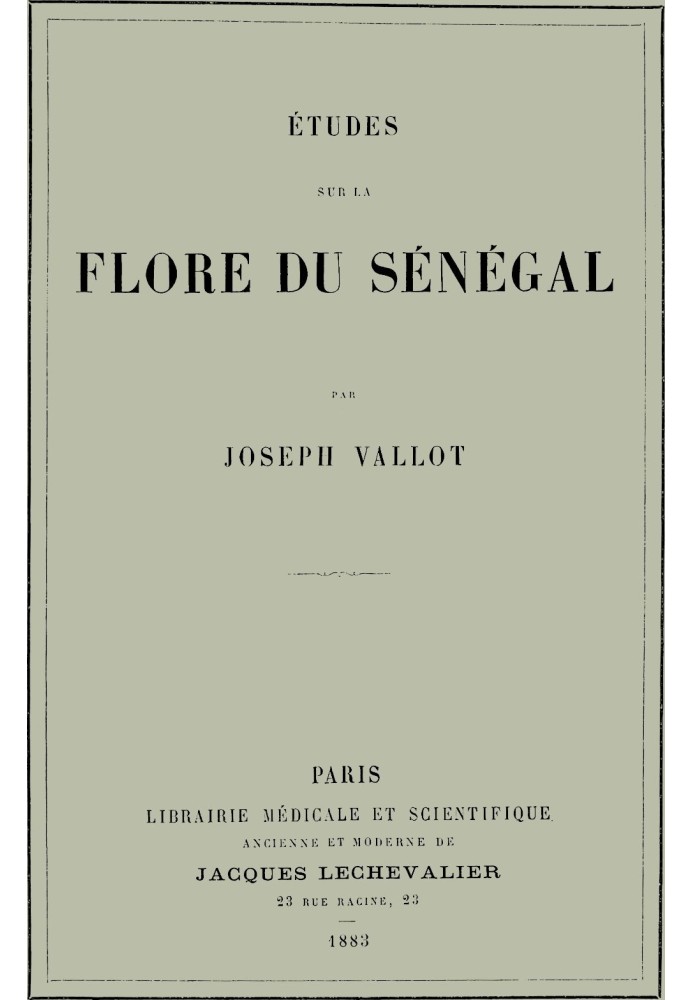 Studies on the flora of Senegal