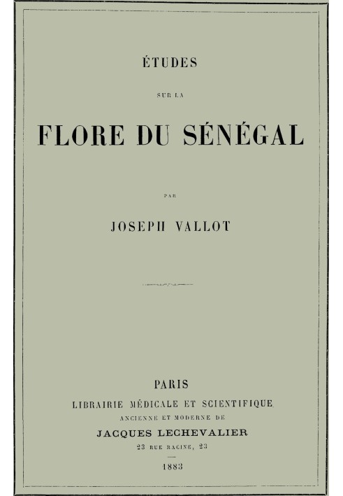 Studies on the flora of Senegal