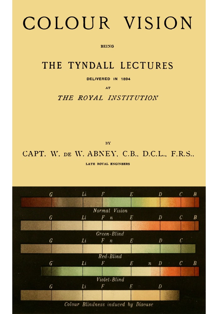 Colour vision : $b Being the Tyndall Lectures delivered in 1894 at the Royal Institution