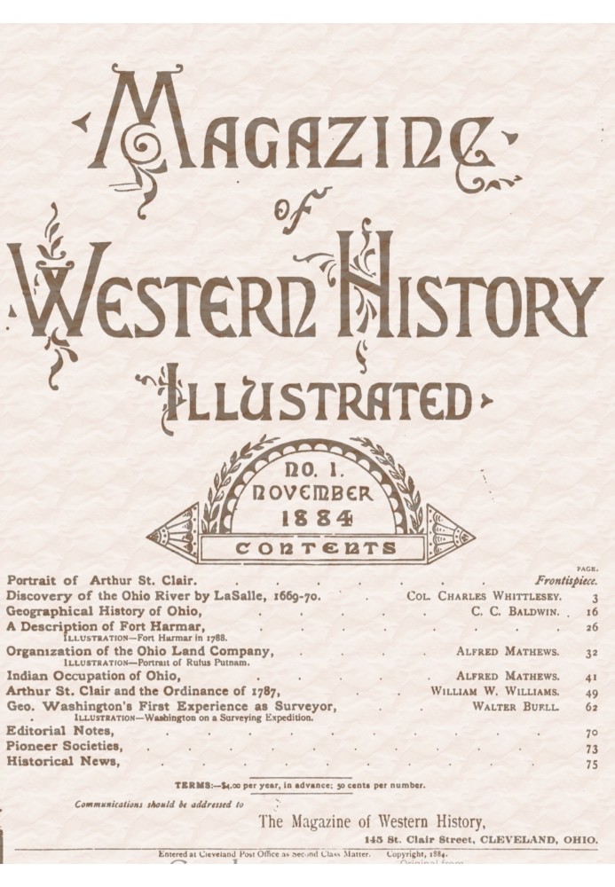 Журнал западной истории, иллюстрированный, Vol. I, № 1, ноябрь 1884 г.