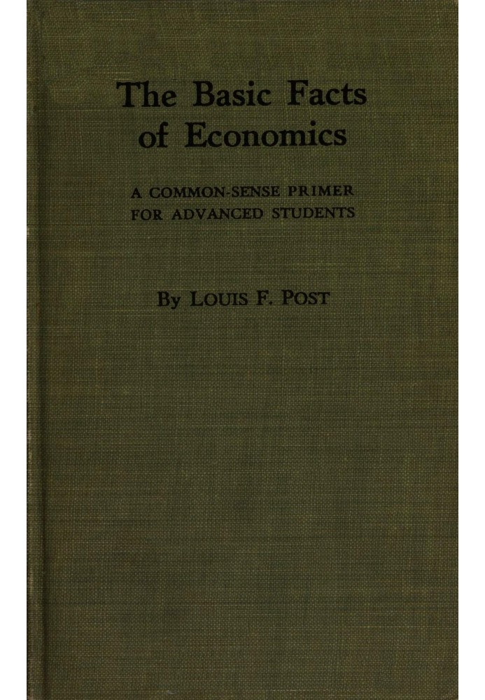 The basic facts of economics : $b A common-sense primer for advanced students