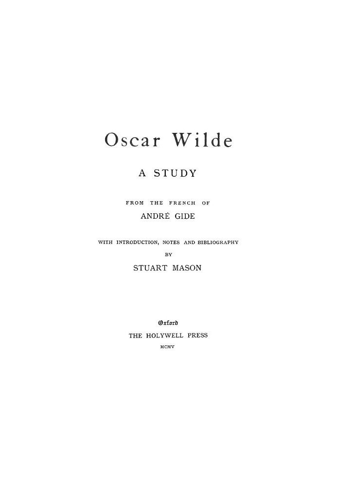 Oscar Wilde, a study