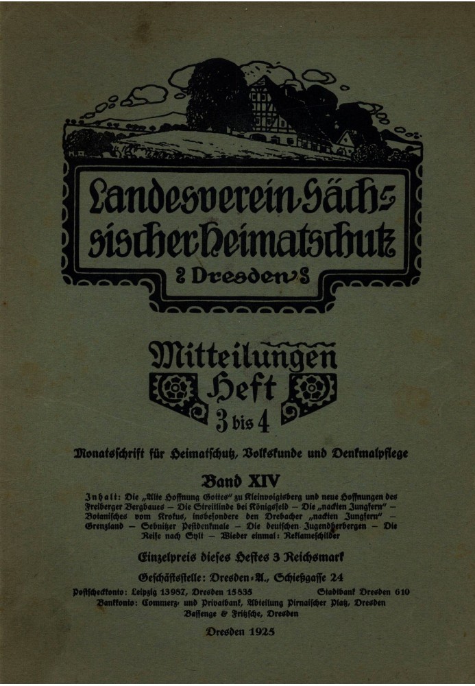 Державна асоціація охорони спадщини Саксонії - Оголошення, том XIV, випуск 3-4: $b Щомісячний журнал для охорони спадщини, фольк