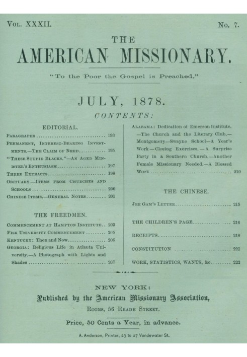 Американський місіонер — том 32, № 07, липень 1878 р