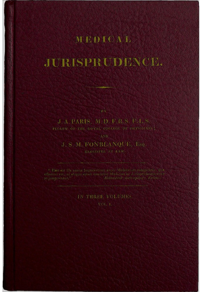 Medical Jurisprudence, Volume 1 (of 3)