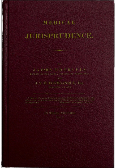 Medical Jurisprudence, Volume 1 (of 3)