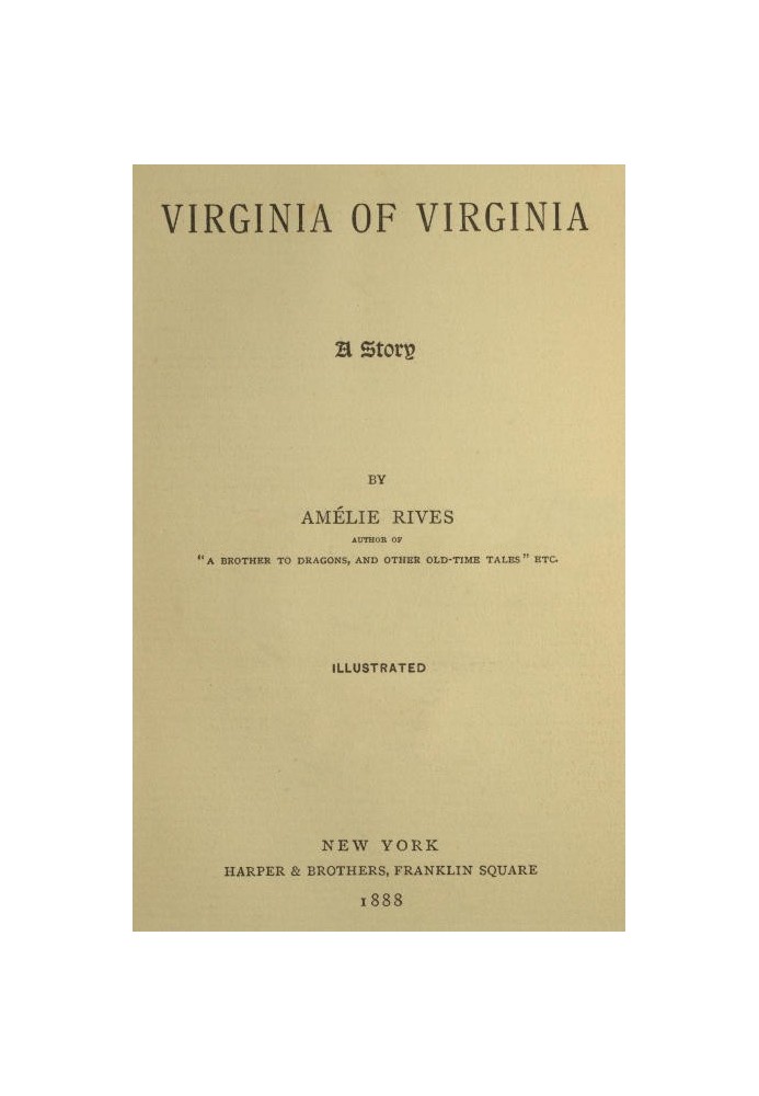 Virginia of Virginia: A Story