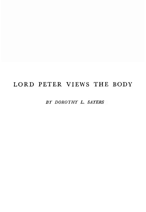 Lord Peter views the body