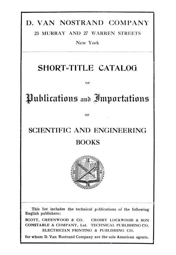Короткий каталог публікацій та імпортованих наукових та технічних книг (серпень 1910 р.)