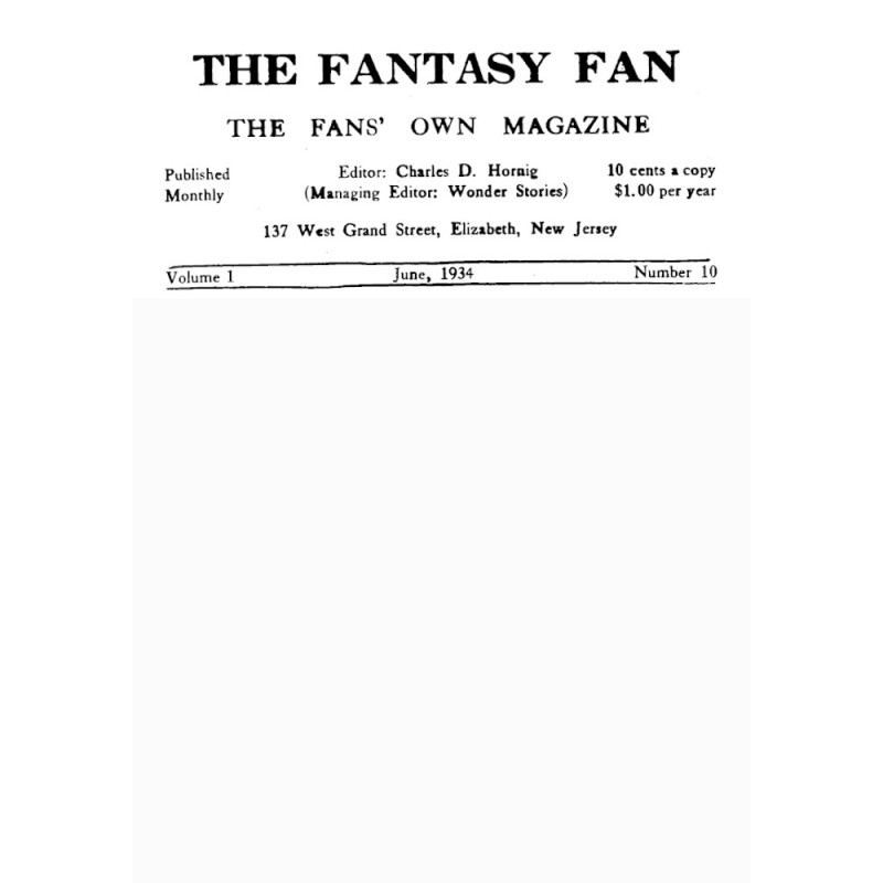 The Fantasy Fan, Volume 1,...