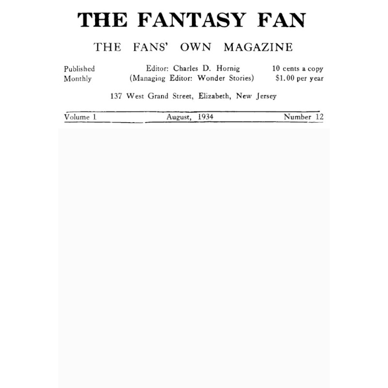 The Fantasy Fan, Volume 1,...