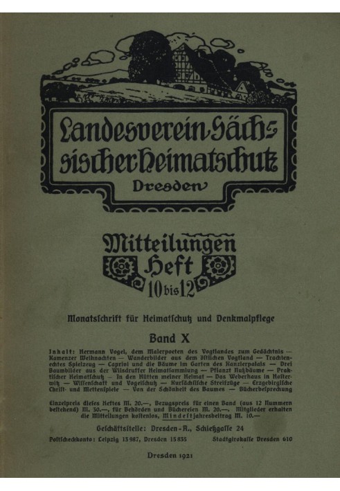 State Association of Saxon Heritage Protection - Announcements Volume X, Issue 10-12: $b Monthly magazine for heritage protectio