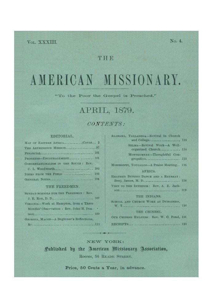 Американський місіонер — том 33, № 04, квітень 1879 р