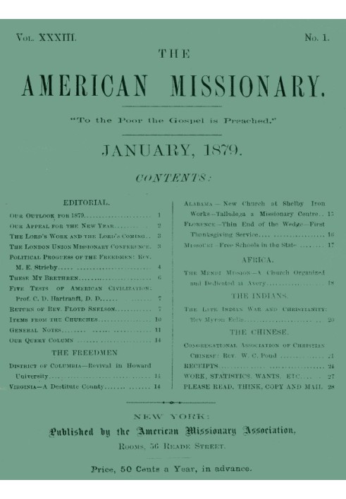 Американский миссионер - Том 33, № 01, январь 1879 г.