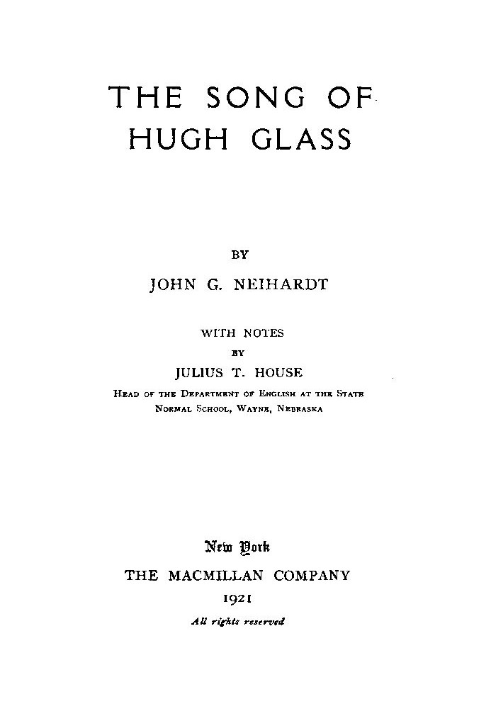 The Song of Hugh Glass