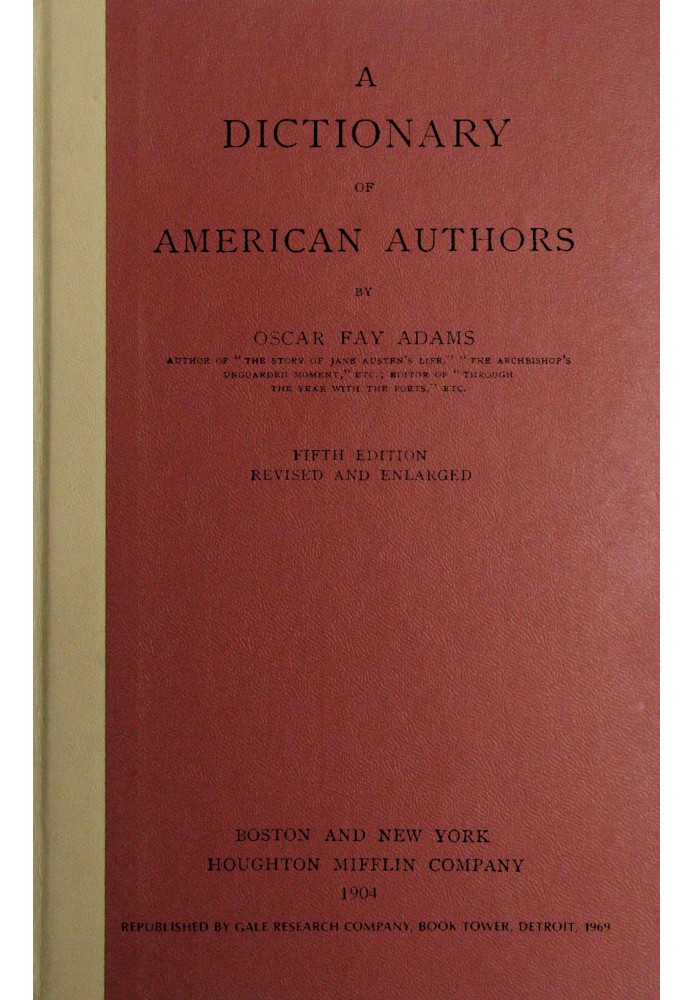 A dictionary of American authors