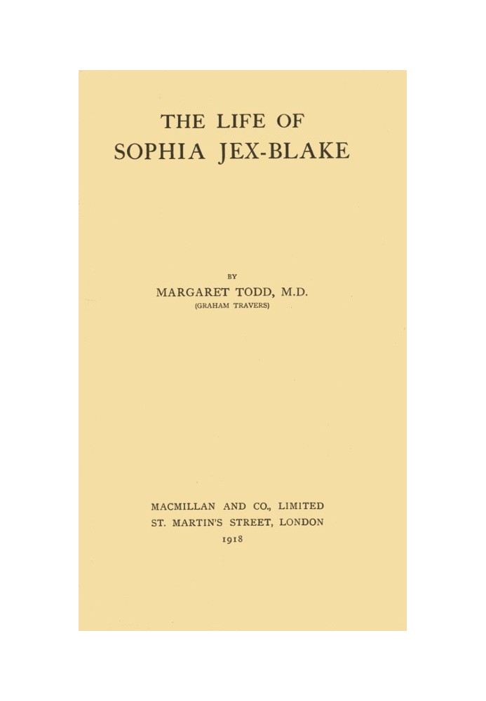 The Life of Sophia Jex-Blake