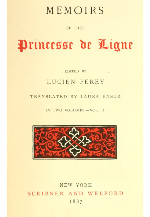 Memoirs of the Princesse de Ligne, Vol. 2 (of 2)