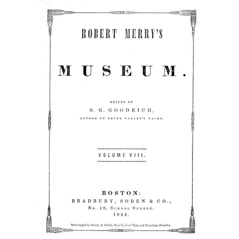 Robert Merry's Museum, Vol....