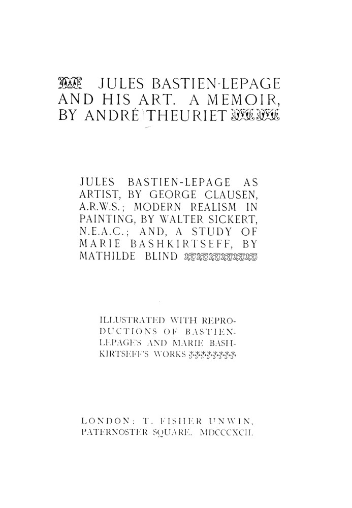 Jules Bastien-Lepage and his art : $b a memoir