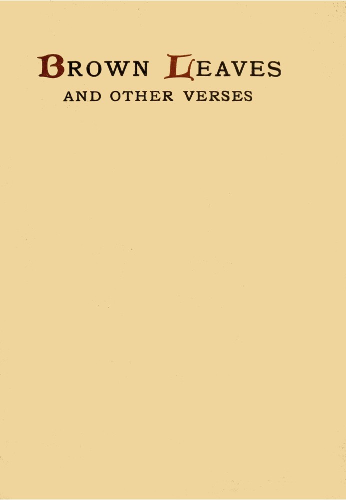 Brown leaves and other verses