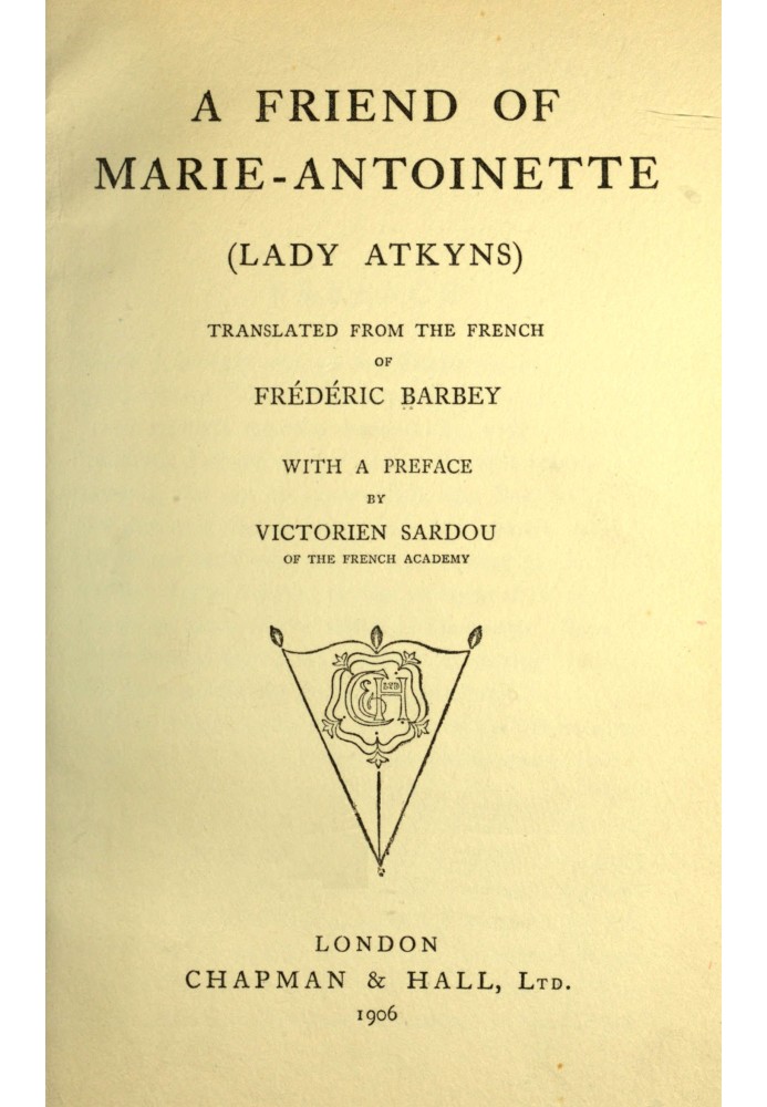 A friend of Marie-Antoinette (Lady Atkyns)