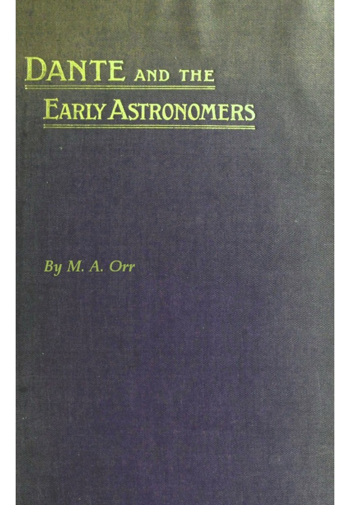 Dante and the early astronomers