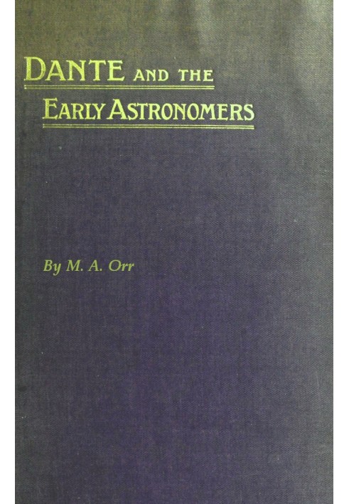 Dante and the early astronomers