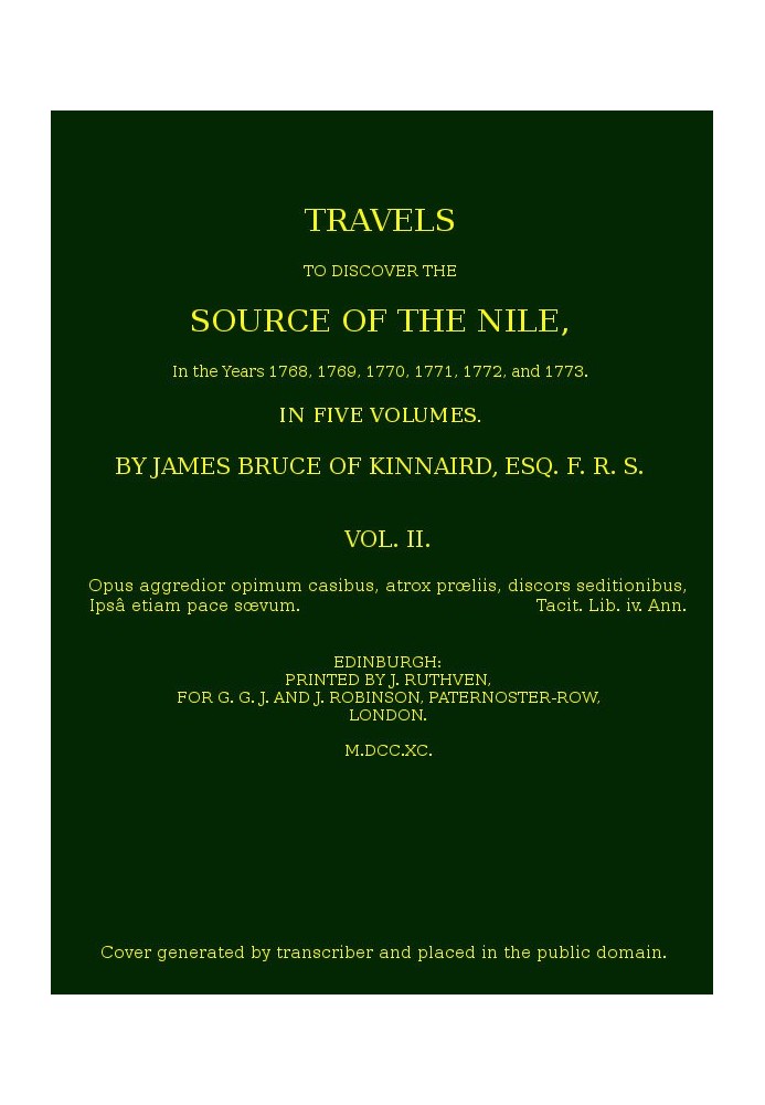 Travels to Discover the Source of the Nile, Volume 2 (of 5) In the years 1768, 1769, 1770, 1771, 1772 and 1773