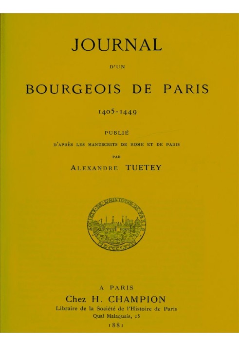 Щоденник паризького буржуа, 1405-1449