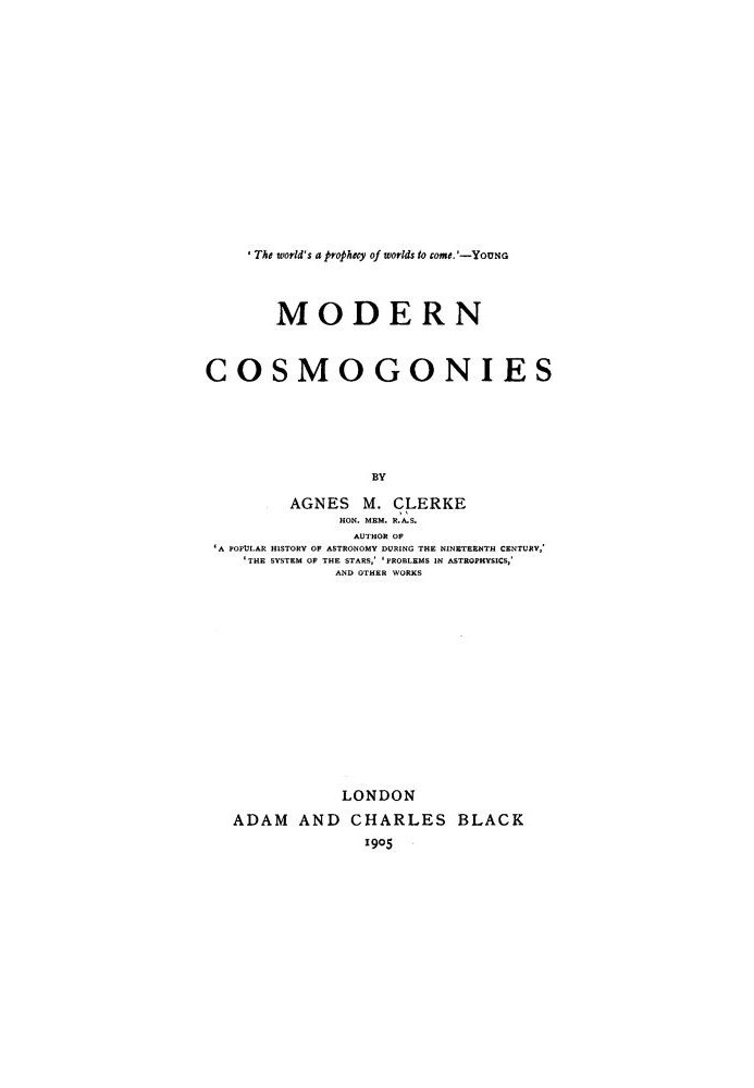 Modern cosmogonies