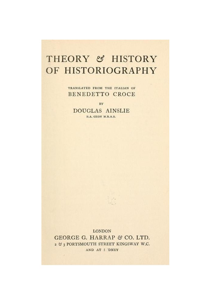 Theory & History of Historiography