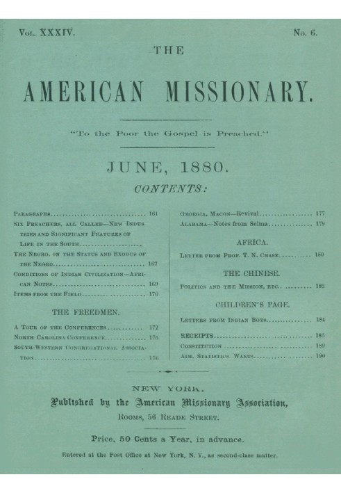 The American Missionary — Volume 34, No. 06, June, 1880