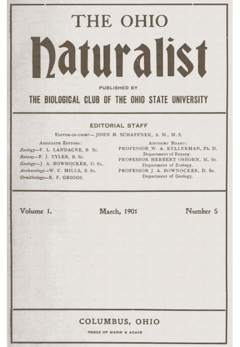 Натуралист из Огайо, Том. 1, № 5, март 1901 г.