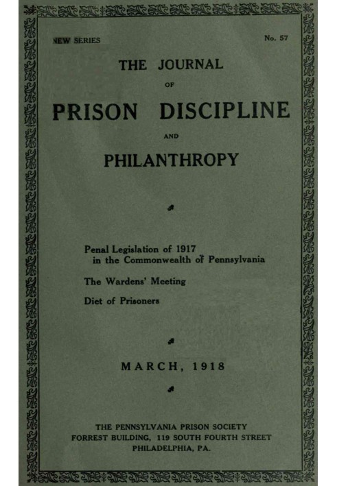 Журнал тюремної дисципліни та філантропії (Нова серія, № 57), березень 1918 р.