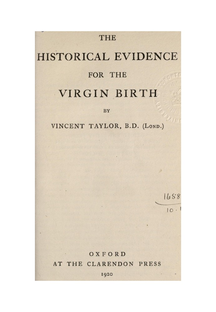 The Historical Evidence for the Virgin Birth