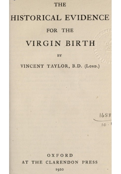 The Historical Evidence for the Virgin Birth