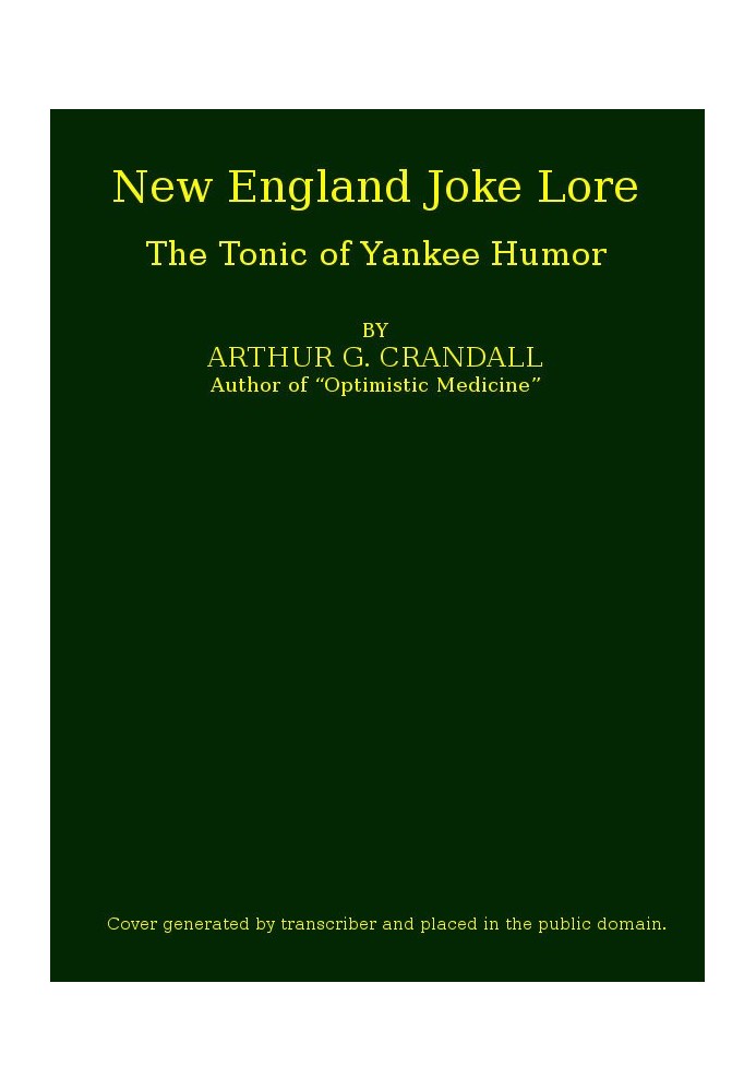 New England Joke Lore: The Tonic of Yankee Humor