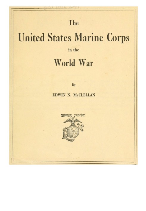 The United States Marine Corps in the World War