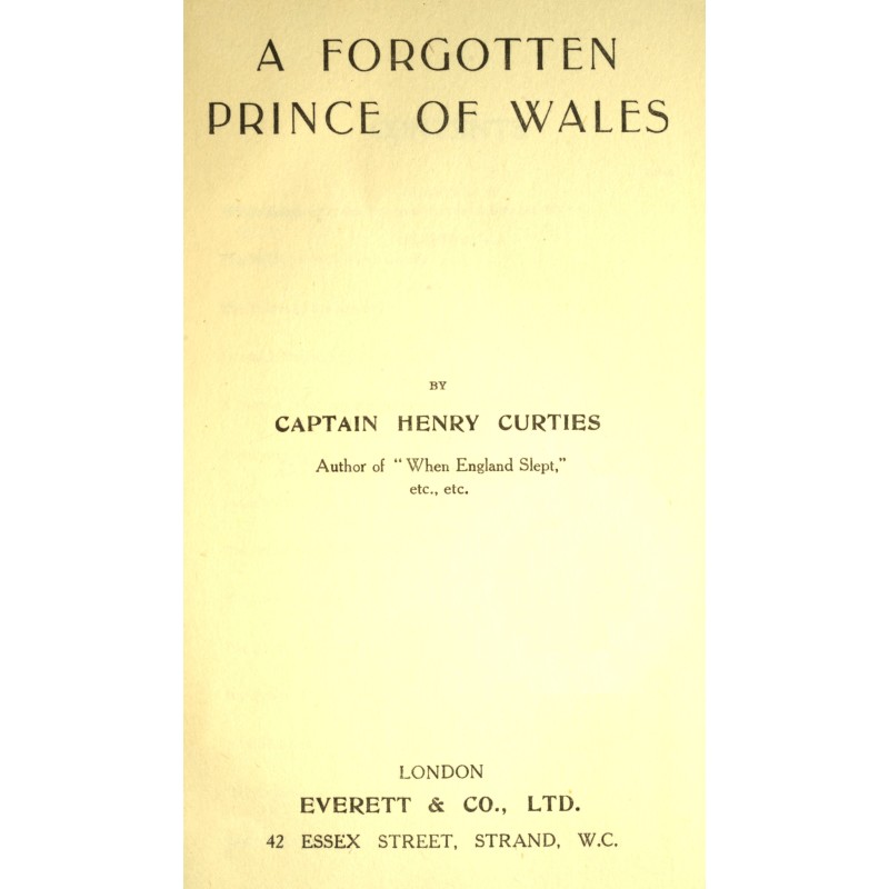 A forgotten Prince of Wales