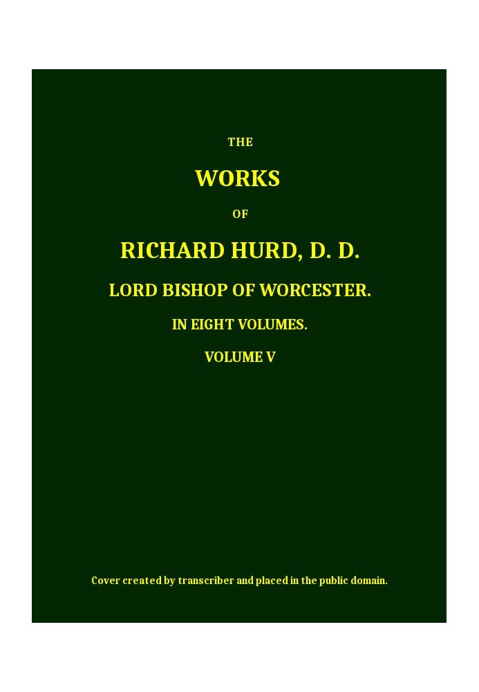 The works of Richard Hurd, volume 5 (of 8)