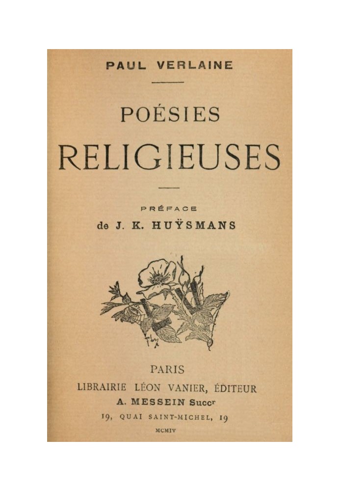 Religious poems Preface by J. K. Huÿsmans