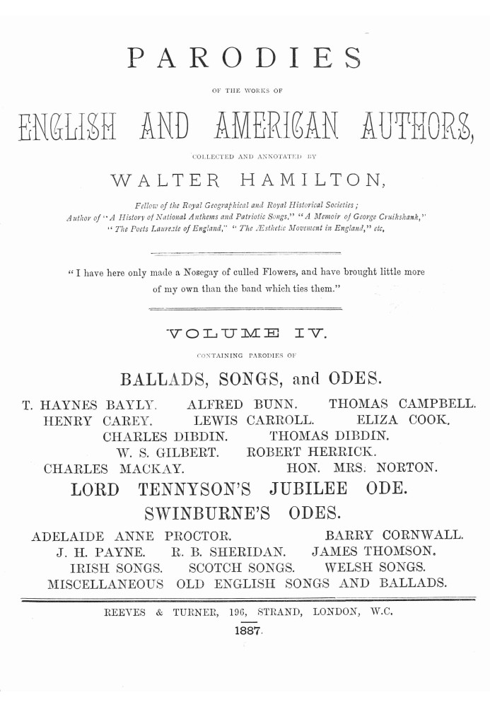 Parodies of the works of English & American authors, vol. IV