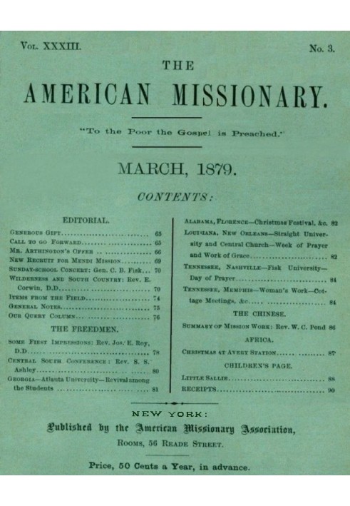 Американський місіонер — Вип. 33, № 3, березень 1879 р