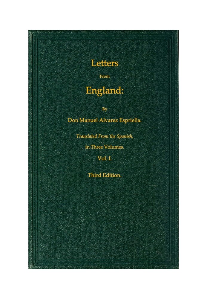 Letters from England, Volume 1 (of 3)