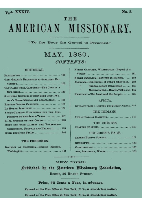 American Missionary, Vol. XXXIV., No. 5, May 1880