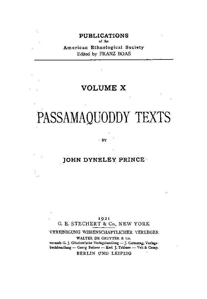 Passamaquoddy Texts